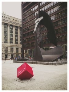 Pablo Picasso, Untitled ("The Picasso"), dedicated 1967, Core ten steel, 50 ft. high, Daley Plaza, Chicago