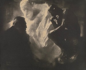 Edward Steichen, Rodin—The Thinker, 1902, Gum bichromate print 15 9/16 x 19 in., Gilman Collection, Metropolitan Museum of Art, New York