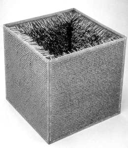 Eva Hesse, Accession II, 1968, galvanized steel and vinyl, 30 3/4 x 30 3/4 x 30 3/4 in. 78.1 x 78.1 x 78.1 cm, Detroit Institute of Arts